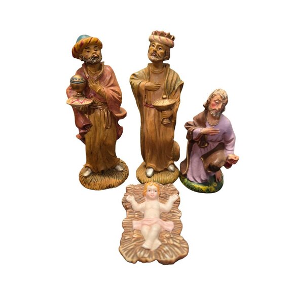 Vintage Nativity Scene Figurines Ceramic Set Of 4 - Picture 1 of 10